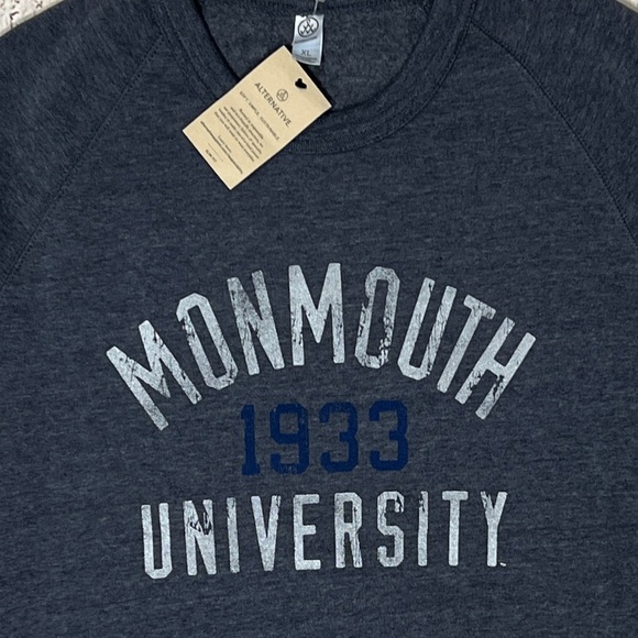 Monmouth University Navy Blue Sweater Retro New Collegiate Crewneck Sweatshirt - Picture 2 of 4